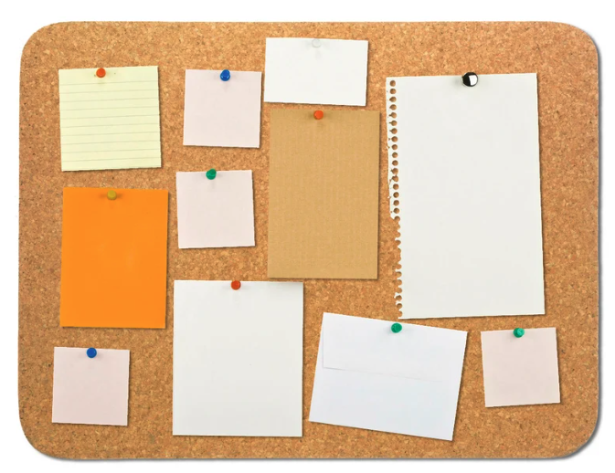 Whiteboard with handwritten reminders