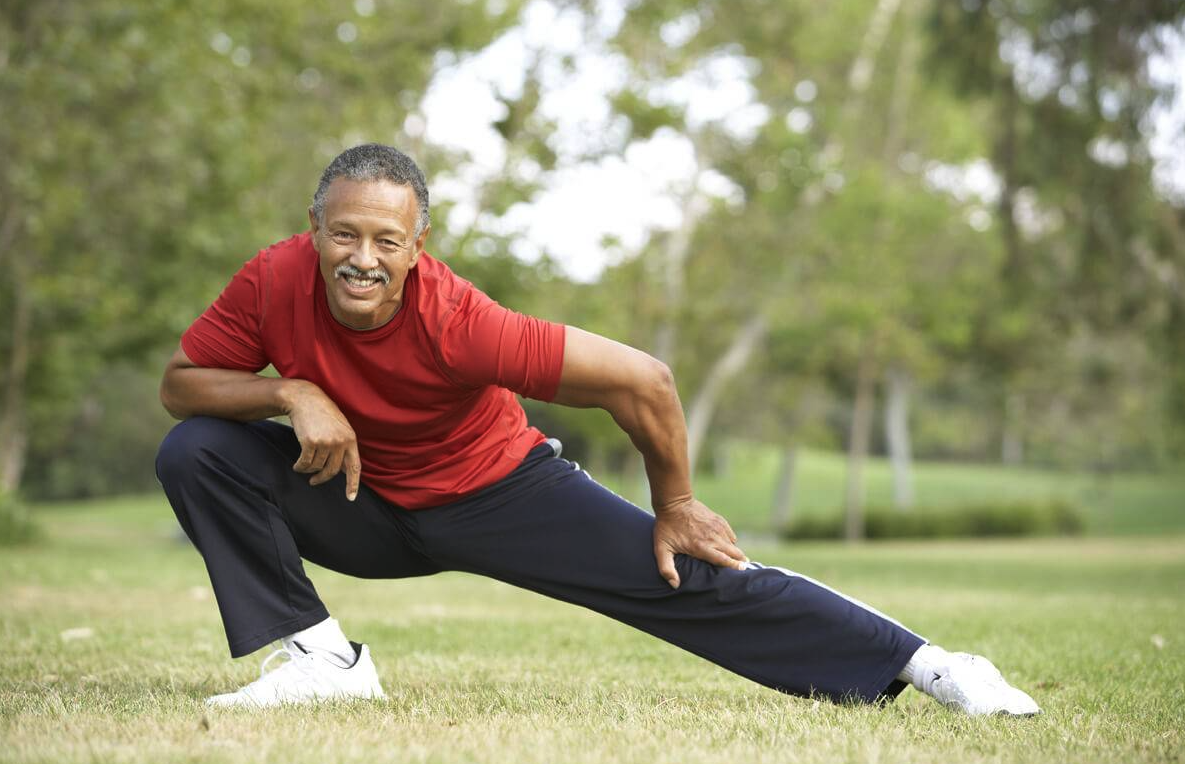 Older adult walking in nature
