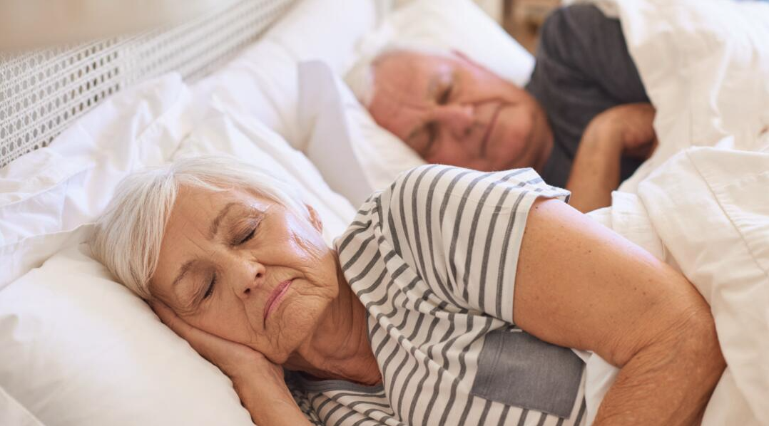 Elderly person resting peacefully