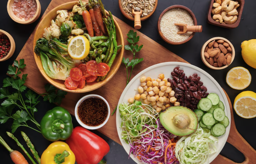Healthy meal and self-care activities