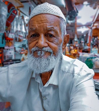 Portrait Of Elderly Man Wearing Taqiyah Cap 2526614