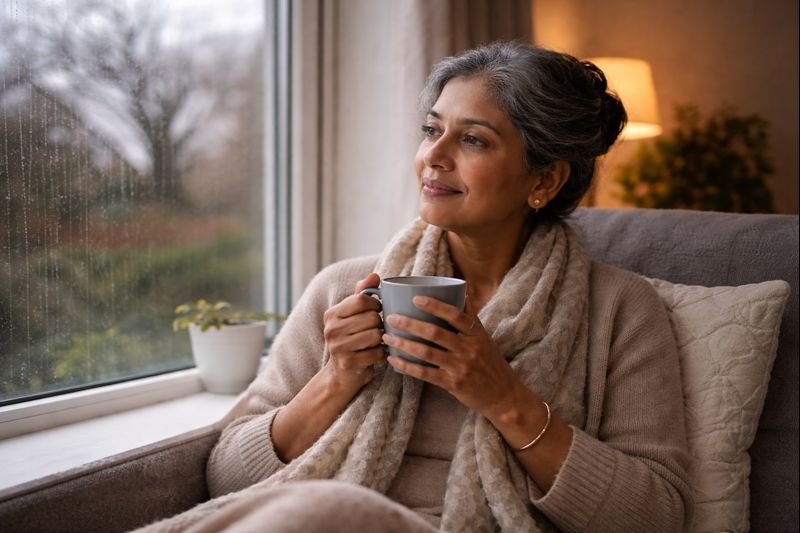 A calm, reflective moment in January